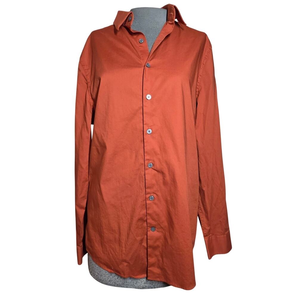 Express Orange Cotton Blend Button Down Size Medium